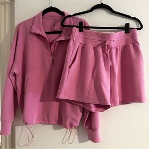 Salt Project Bubblegum (M) cloud form shorts & quarter zip - sold out online!